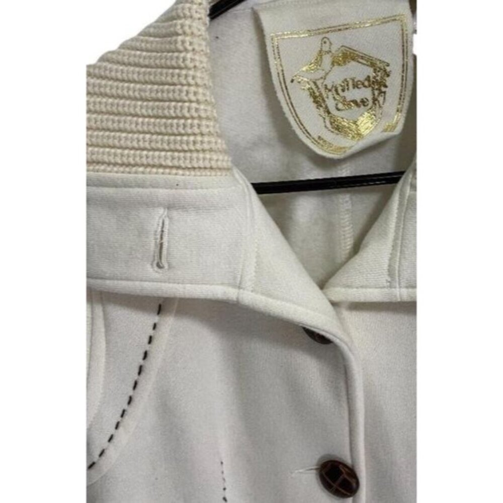 Womens Knitted Dove Ivory Knit Button-Front Belted Light-weight Jacket Size Sm - Picture 7 of 12